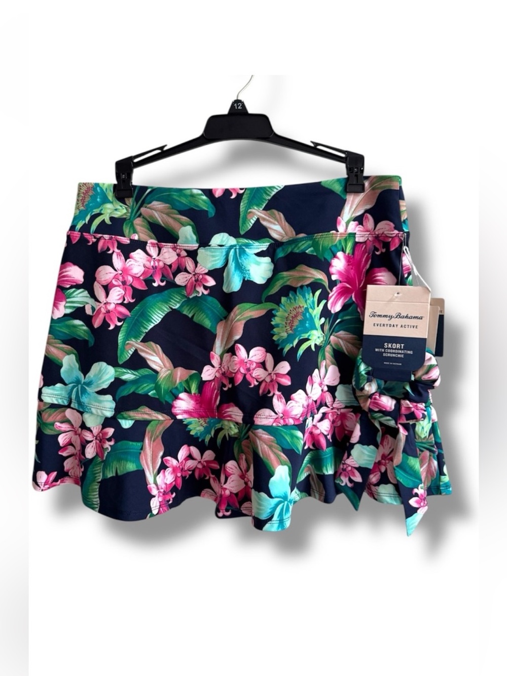 Tommy Bahama Ruffle Hem Floral Skort with Matching Scrunchie